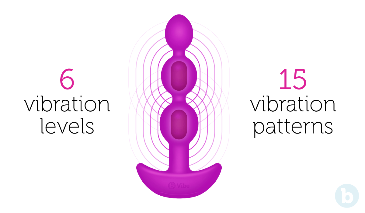 The triplet anal beads are equipped with 6 vibration levels and 15 vibration patterns