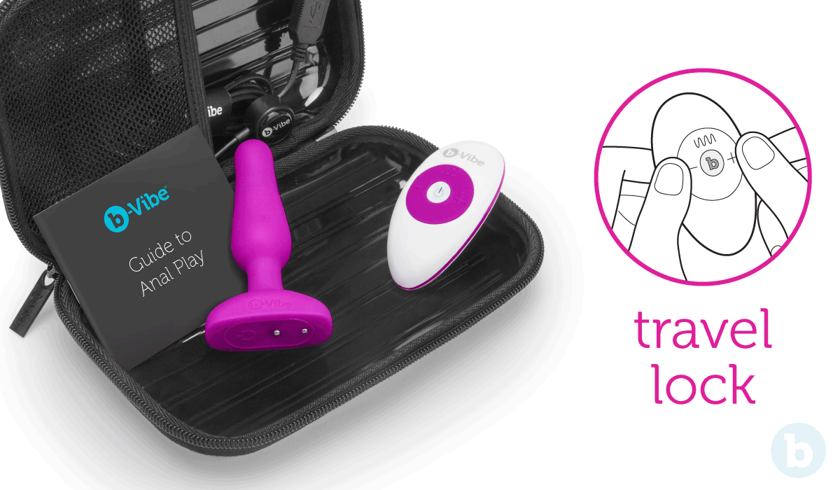 The b-Vibe Novice Plug includes a compact and discreet travel case for safe storage