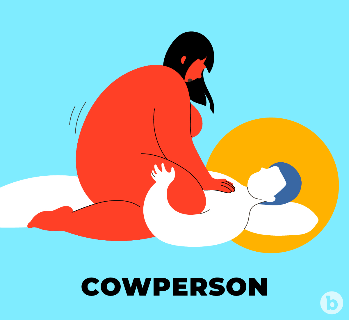 The cowboy or cowperson position allows the person on top to control the depth and speed of penetration during anal sex