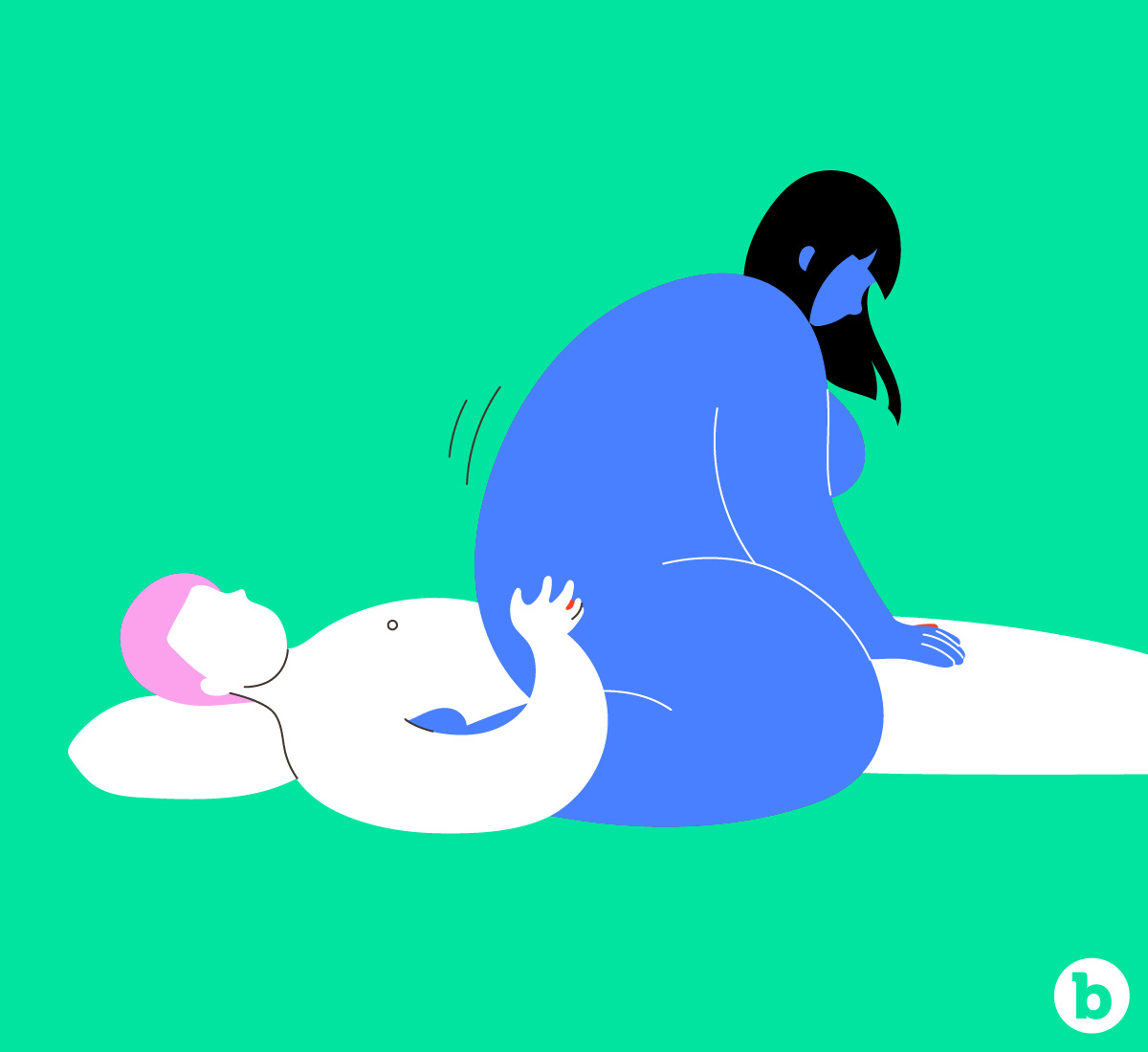 Woman sat on top of man facing away having anal sex