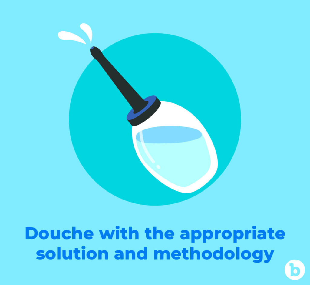 Douche with the appropriate solution and methodology if you suffer from irritable bowel syndrome and wish to engage in anal sex