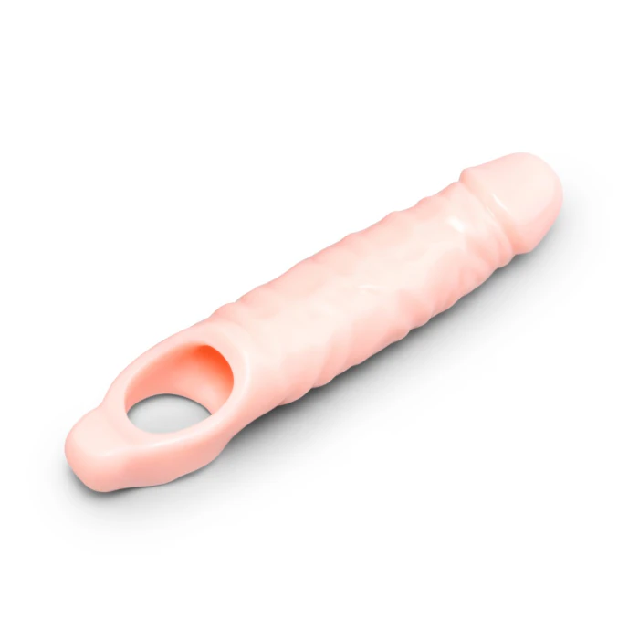 3 Extra Inches Penis Extender Sleeve with Ball Loop - Cream | b-Vibe