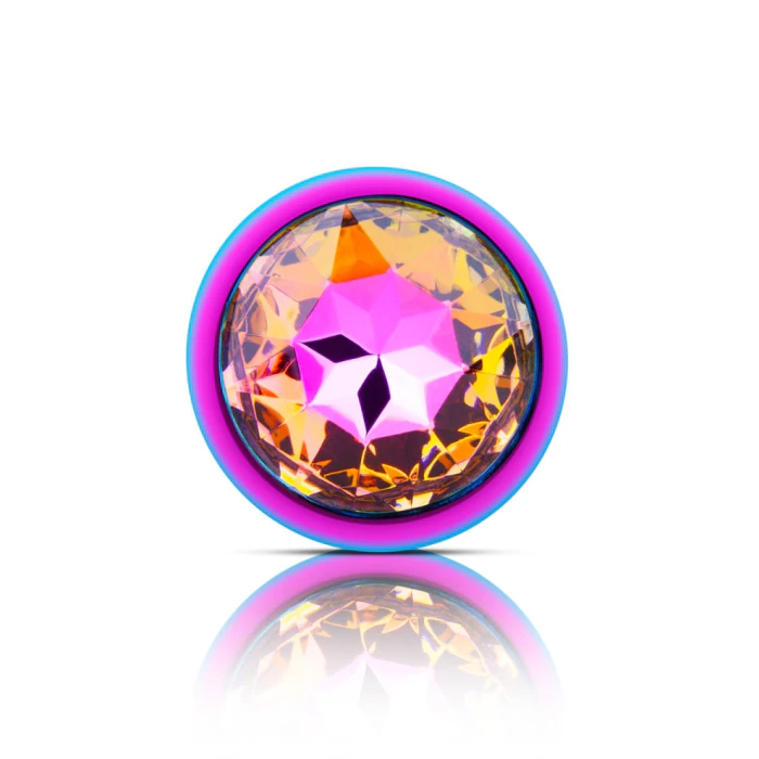 Rainbow Metal Anal Plug with Rainbow Crystal Stone (NEW) | b-Vibe