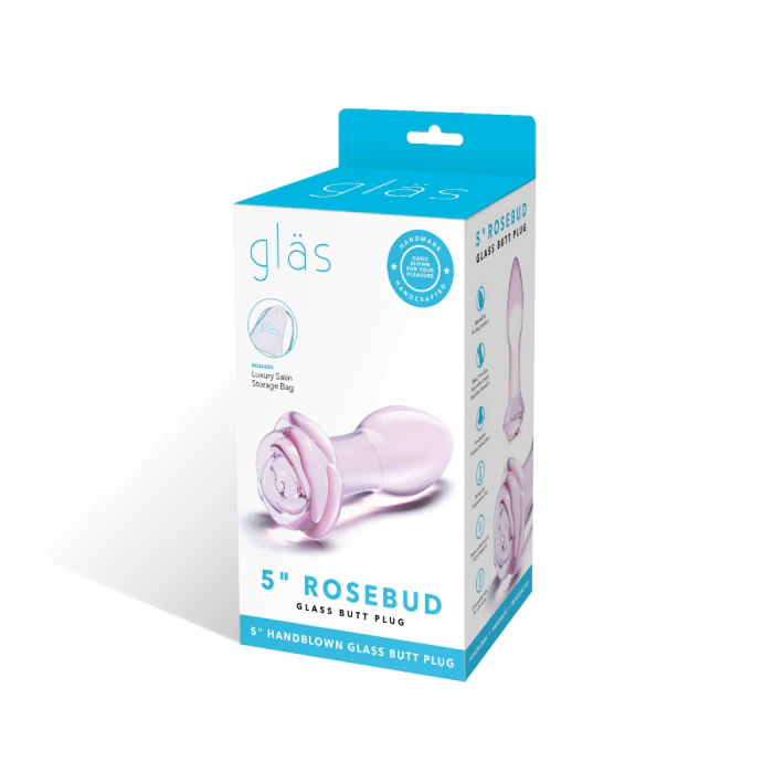 Glas Toy 5 Inch Rosebud Glass Butt Plug - Save 60% Off | b-Vibe