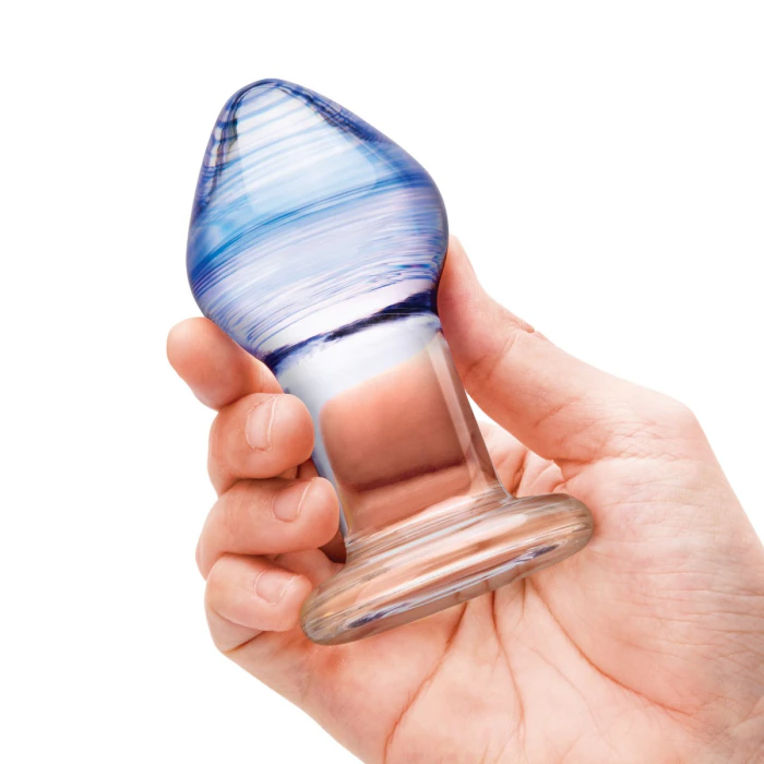 glass plug anal Icicles No. 91 Clear Glass Butt Plug with Suction Cup by Pipedream main image 1