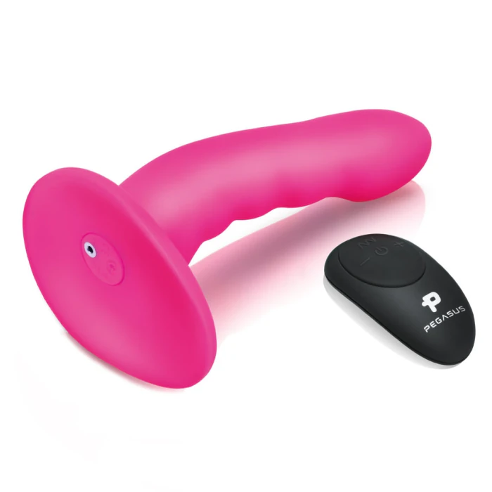 Pegasus 6 Inch Curved Ripple Vibrating Pegging Dildo Set | b-Vibe