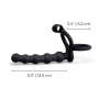6 inch beaded vibrating double penetration strap-on cock ring