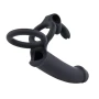 6 Inch Realistic Vibrating Rabbit Double Penetration Strap-On Cock Ring