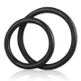Blue Line Men Black Silicone Cock Ring Set 2 Sizes