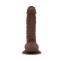 8 Inch Realistic Dildo with Suction Cup - Brown