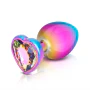 B-Vibe Rainbow Anal Plug With Rainbow Heart Stone