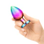 B-Vibe Rainbow Anal Plug With Rainbow Heart Stone