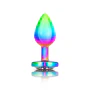 B-Vibe Rainbow Anal Plug With Rainbow Heart Stone