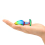 B-Vibe Rainbow Anal Plug With Rainbow Heart Stone