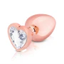 B-Vibe Rose Gold Anal Plug With Clear Heart Stone