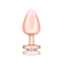 B-Vibe Rose Gold Anal Plug With Clear Heart Stone