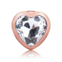 B-Vibe Rose Gold Anal Plug With Clear Heart Stone