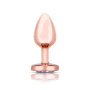 B-Vibe Rose Gold Anal Plug With Clear Heart Stone