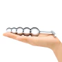 B-Vibe 5 Beads Silver Anal Plug With Handle Base