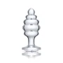 B-Vibe Silver Anal Plug With Clear Stone Large