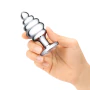 B-Vibe Silver Anal Plug With Clear Stone Large