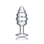 B-Vibe Silver Anal Plug With Clear Stone Small