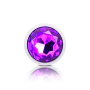 B-Vibe Silver Anal Plug With Purple Round Stone Largeb-Vibe Silver Anal Plug With Purple Round Stone Large