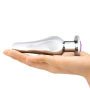 B-Vibe Silver Anal Plug With Purple Round Stone Largeb-Vibe Silver Anal Plug With Purple Round Stone Large
