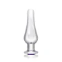 B-Vibe Silver Anal Plug With Purple Round Stone Medium