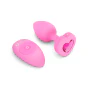 b-Vibe Vibrating Ultra Powerful Heart Shaped Remote Control Jewel Plug Pink Topaz