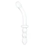 Glas Toy Twelve Inch Girthy Ribbed G-Spot Glass Dildo with Handle Grip