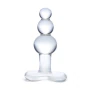 Glas Toy Four Inch Beaded Glass Butt Plug with Tapered Base