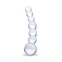Glas Toy Five Inch Curved Glass Beaded Dildo