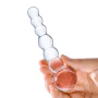 Glas Toy Five Inch Curved Glass Beaded Dildo