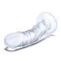 Glas Toy Seven Inch Curved Realistic Glass Dildo with Veins