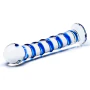 Glas Toy 7.5 Inch Blue Spiral Glass Dildo