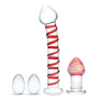 Glas Toy 4-Piece Mr. Swirly Set with Kegel Balls Dildo and Butt Plug