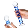 Glas Toy 2-Piece Double Penetration Glass Swirly Dildo & Butt Plug Set