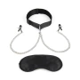 Lux Fetish Collar and Nipple Clamps with Adjustable Pressure