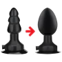 Lux Fetish Four Inch Fully Inflatable Vibrating Butt Plug with Suction Base