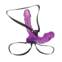 Lux Fetish Pleasure for Two Double-Ended Purple Strap-On with Adjustable Dildos for Penetrative Pleasure