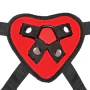 Lux Fetish Fully Adjustable Unisex Red Heart Strap-On Harness with Satin Blindfold