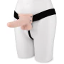 Lux Fetish Fully Adjustable Unisex Six Inch USB Rechargeable Strap-On with Balls Flesh