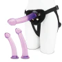 Lux Fetish Size Up Three Piece Dildo and Harness Pegging Training Set with 7.25 Inch and 7.75 Inch and 8.5 Inch Dildos