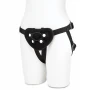 Lux Fetish Fully Adjustable Unisex Black Strap-On Harness with Satin Blindfold