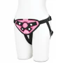 Lux Fetish Fully Adjustable Unisex Pink Strap-On Harness with Satin Blindfold