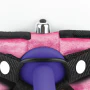 Lux Fetish Fully Adjustable Unisex Pink Strap-On Harness with Satin Blindfold