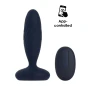 Svakom Jordan App-Controlled Rechargeable Thrusting Silicone Anal Vibrator Plug Navy Blue