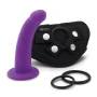 Tilt 6.5 inch Vibrating Silicone Dildo & Harness Set