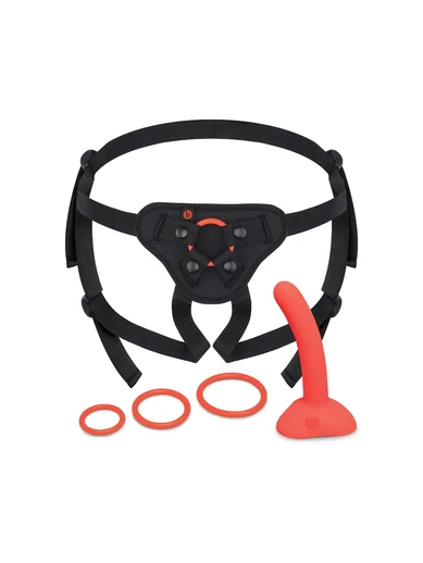 beginners strap-on harness set with 5 inch silicone dildo peg